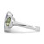 Sterling Silver Rhodium-plated Polished Pear Blue Topaz, Oval Peridot and Emerald-cut Amethyst Size 6 Ring