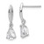 Sterling Silver Rhodium-plated Polished Pear CZ Post Dangle Earrings