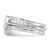 Sterling Silver Rhodium-plated Polished Pear Shape White CZ Ring with 2 Fitted CZ Bands Size 8 Three Ring Set