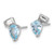 Sterling Silver Rhodium-plated Polished Pear Sky Blue and Emerald-cut White Topaz Post Earrings