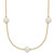 14k 7-8mm White Near-Round Freshwater Cultured Pearl 7-Station 16 inch Necklace