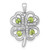 Sterling Silver Rhodium-plated Polished Peridot and White Topaz 4-Leaf Clover Pendant