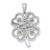 Sterling Silver Rhodium-plated Polished Peridot and White Topaz 4-Leaf Clover Pendant