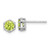 Sterling Silver Rhodium-plated Polished Peridot Post Earrings