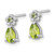 Sterling Silver Rhodium-plated Polished Peridot Teardrop and Flower Post Earrings