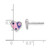 Sterling Silver Rhodium-plated Polished Pink & Purple Enameled Heart Children's Post Earrings