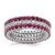 Sterling Silver Rhodium-plated Polished Pink & White CZ 3 Ring Set - QR-1DE3E112-9940