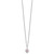 Sterling Silver Rhodium-plated Polished Pink & White CZ Heart Children's 10in w/2in Ext. Necklace & Post Earring Set