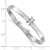 Sterling Silver Rhodium-plated Polished Pink And Red CZ Lady Bug Childrens Expandable Bangle