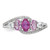 Sterling Silver Rhodium-plated Polished Pink CZ  5-Stone Size 6 Ring