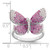 Sterling Silver Rhodium-plated Polished Pink CZ Butterfly Ring - QR-C795E585-9221