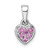 Sterling Silver Rhodium-plated Polished Pink CZ Heart Pendant