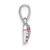 Sterling Silver Rhodium-plated Polished Pink CZ Heart Pendant