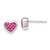Sterling Silver Rhodium-plated Polished Pink CZ Heart Post Earrings
