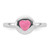 Sterling Silver Rhodium-plated Polished Pink Enamel Heart Children's Ring - QR-44EC7FEF-7740