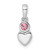 Sterling Silver Rhodium-plated Polished Pink Tourmaline Heart Pendant