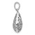 Sterling Silver Rhodium-Plated Polished Puffed Filigree Teardrop Pendant - QP-27FC88DE-2224