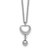 Sterling Silver Rhodium-plated Polished Puffed Heart and Ball Dangle 16 inch with 1 inch Extender Necklace