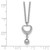 Sterling Silver Rhodium-plated Polished Puffed Heart and Ball Dangle 16 inch with 1 inch Extender Necklace