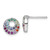 Sterling Silver Rhodium-plated Polished Rainbow CZ Double Circle Post Earrings