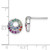 Sterling Silver Rhodium-plated Polished Rainbow CZ Double Circle Post Earrings