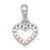 Sterling Silver Rhodium-plated Polished Rainbow Nano Crystals Open Heart Shape Childrens Pendant