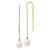 14k 7-8mm White Rice Freshwater Cultured Pearl Dangle Threader Earrings