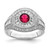 Sterling Silver Rhodium-plated Polished Red & White CZ Ring - QR-3B4B252F-3521