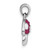 Sterling Silver Rhodium-plated Polished Red and White Enameled Mushroom Pendant