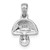 Sterling Silver Rhodium-plated Polished Red and White Enameled Mushroom Pendant