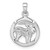 Sterling Silver Rhodium-plated Polished Reversible Capricorn Goat in Circle Zodiac Pendant