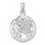 Sterling Silver Rhodium-plated Polished Reversible Leo Lion in Circle Zodiac Pendant