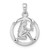 Sterling Silver Rhodium-plated Polished Reversible Virgo in Circle Zodiac Pendant