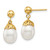 14K 7-8mm White Rice Freshwater Cultured Pearl Post Dangle Earrings - XF-20C12472-3827