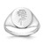 Sterling Silver Rhodium-plated Polished Rose Signet Ring - QR-DACB0B3D-9854