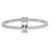 Sterling Silver Rhodium-plated Polished Round and Emerald-cut CZ 7.25 Inch Bracelet