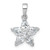 Sterling Silver Rhodium-plated Polished Round and Pear CZ Flower Pendant