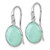 Sterling Silver Rhodium-plated Polished Round Checker-cut Green Chalcedony Shepherd Hook Earrings