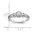 Sterling Silver Rhodium-plated Polished Round CZ Halo Double Side Heart Split Shank Size 7 Ring