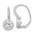 Sterling Silver Rhodium-plated Polished Round CZ Halo Leverback Earrings