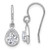 Sterling Silver Rhodium-plated Polished Round CZ Teardrop Dangle Shepherd Hook Earrings