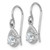 Sterling Silver Rhodium-plated Polished Round CZ Teardrop Dangle Shepherd Hook Earrings
