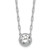Sterling Silver Rhodium-plated Polished Round CZ with Paperclip Chain 16 inch with 2 inch Extension Necklace