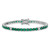 Sterling Silver Rhodium-plated Polished Round Green and White CZ 7 Inch Bracelet