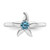 Sterling Silver Rhodium-plated Polished Round Light Swiss Blue Topaz Starfish Ring - QR-3DD3B5EE-4862