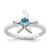 Sterling Silver Rhodium-plated Polished Round Light Swiss Blue Topaz Starfish Ring - QR-A0F1F191-6852