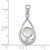 Sterling Silver Rhodium-plated Polished Round Mother of Pearl in Teardrop Pendant