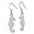 Sterling Silver Rhodium-plated Polished Seahorse Dangle Earring