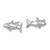 Sterling Silver Rhodium-Plated Polished Shark Post Earrings
