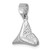 Sterling Silver Rhodium-plated Polished Shark Tooth Pendant